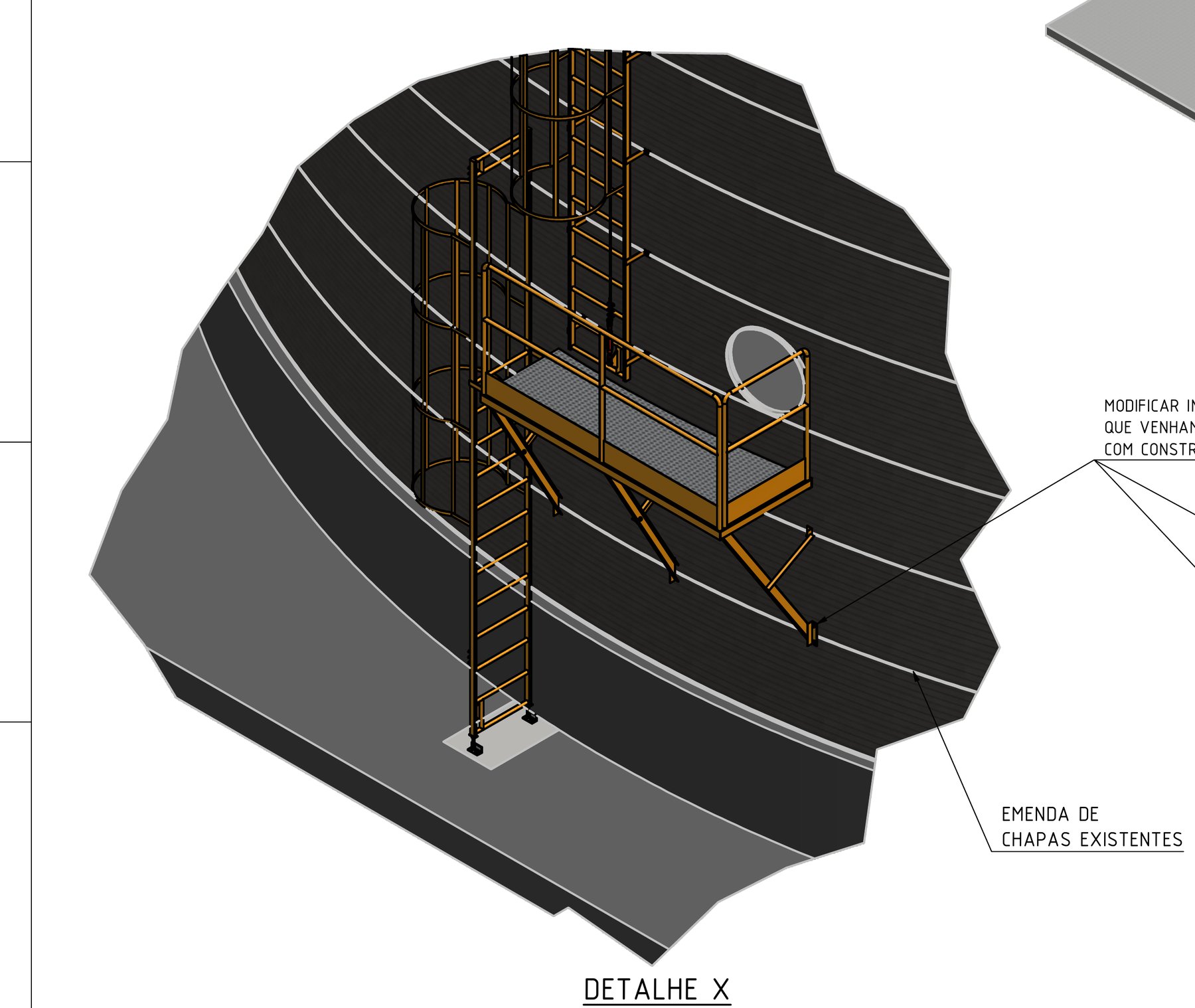 Detail X of initial access and intermediate platform